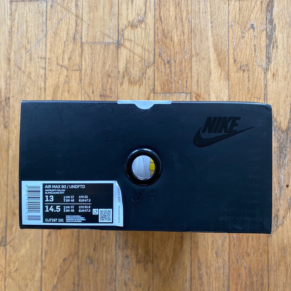 Nike Air Max 90 X Undefeated White Opti Yellow - Picture 3 of 3